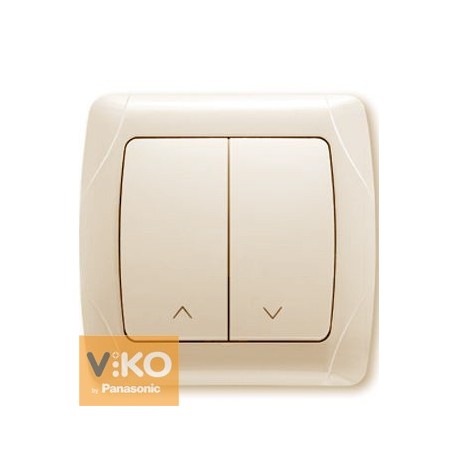 Кнопочный выключатель жалюзи двухклавишный. крем ViKO Carmen 90562016 - цена и фото в Минске
