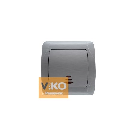 Выключатель одноклавишный. с подсветкой серебро ViKO Carmen Decora 93010019 - цена и фото в Минске