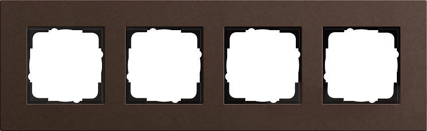 Рамка четырехместная Gira Linoleum-Multiplex, коричневый 0214223 - цена и фото в Минске