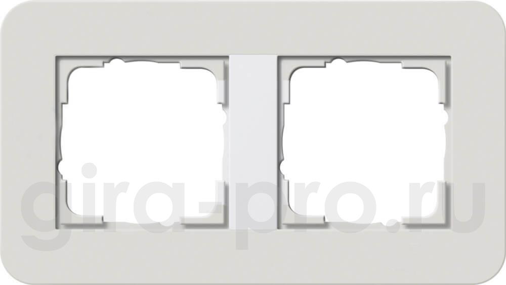 Рамка двойная Gira E3 светло-серый/белый глянцевый 0212411 - цена и фото в Минске