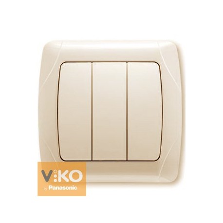 Выключатель трехклавишный.крем ViKO Carmen 90562068 - цена и фото в Минске