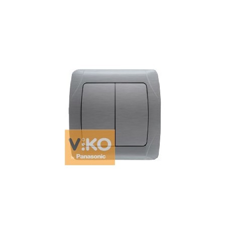 Выключатель двухклавишный.серебро ViKO Carmen Decora 93010002 - цена и фото в Минске