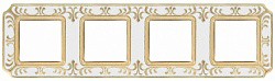 Рамка четверная Fede Smalto Italiano Siena жемчужно-белый FD01354OPEN - цена и фото в Минске