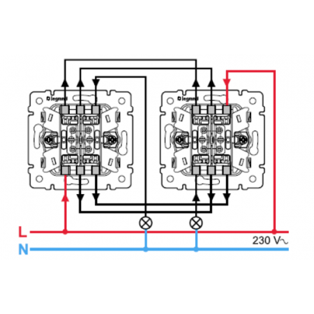 Luxar выключатель двухклавишный схема подключения