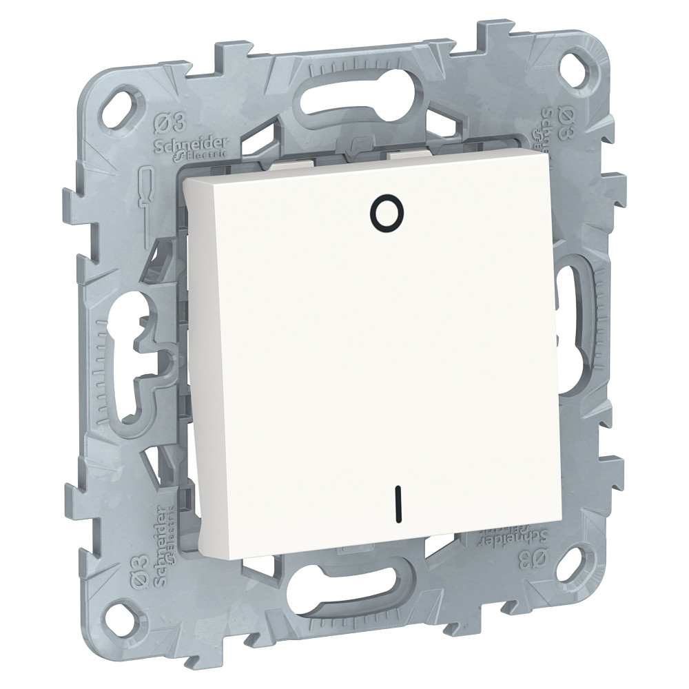 UNICA NEW выключатель двухполюсный, 1-клавишный, сх. 2, 16 AX, 250 В, белый - цена и фото в Минске