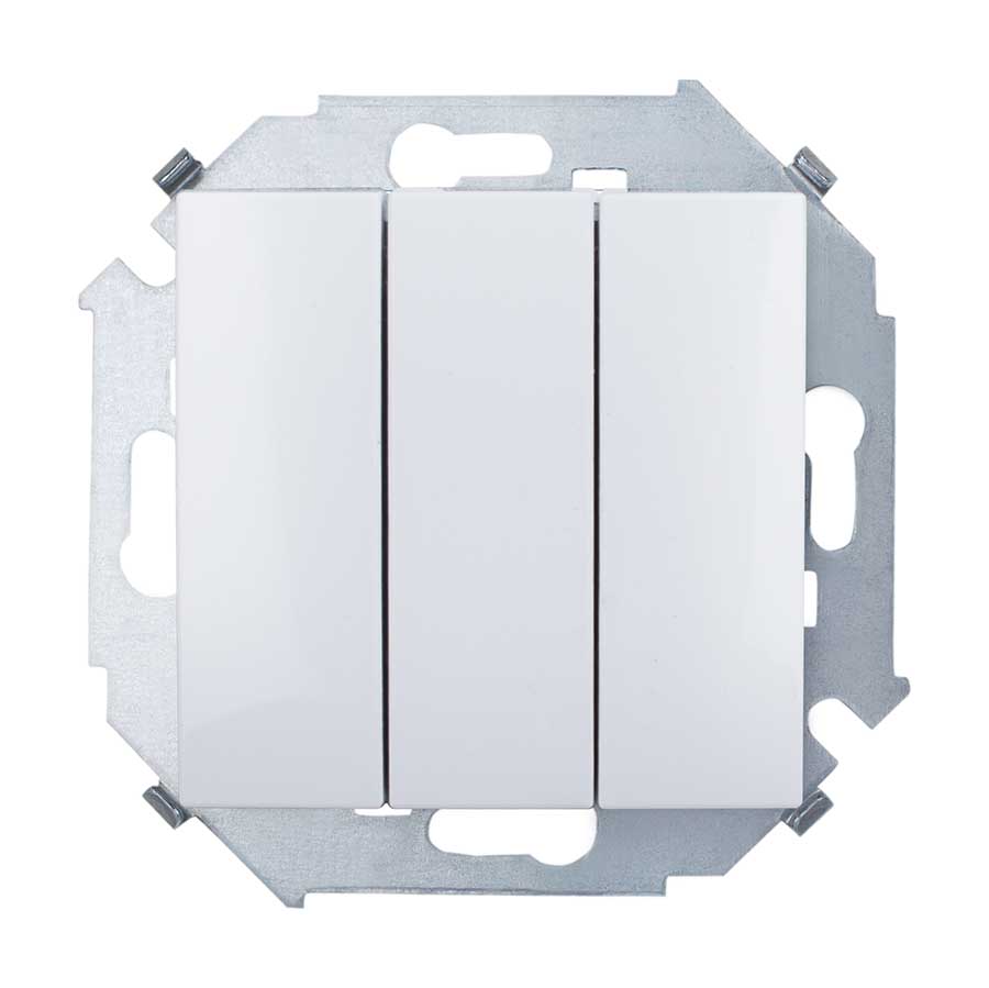 Выключатель трехклавишный, 10А, 250В, винтовой зажим, белый Simon 1591391-030 - цена и фото в Минске