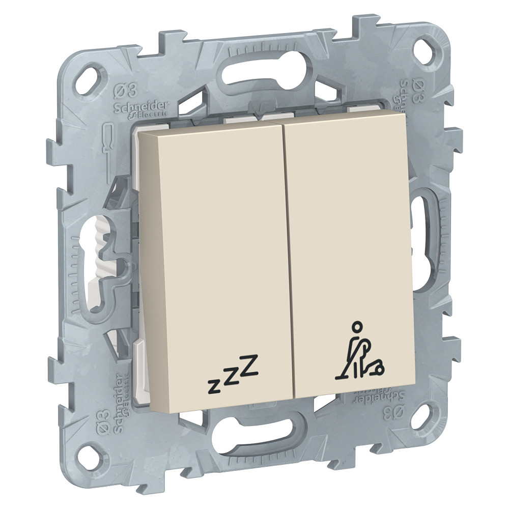 UNICA NEW 2-кл. ВЫКЛЮЧАТЕЛЬ &quot;не беспокоить&quot; + &quot;убрать номер&quot;, БЕЖЕВЫЙ - цена и фото в Минске