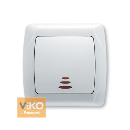 Выключатель одноклавишный. с подсветкой белый ViKO Carmen 90561019 - цена и фото в Минске
