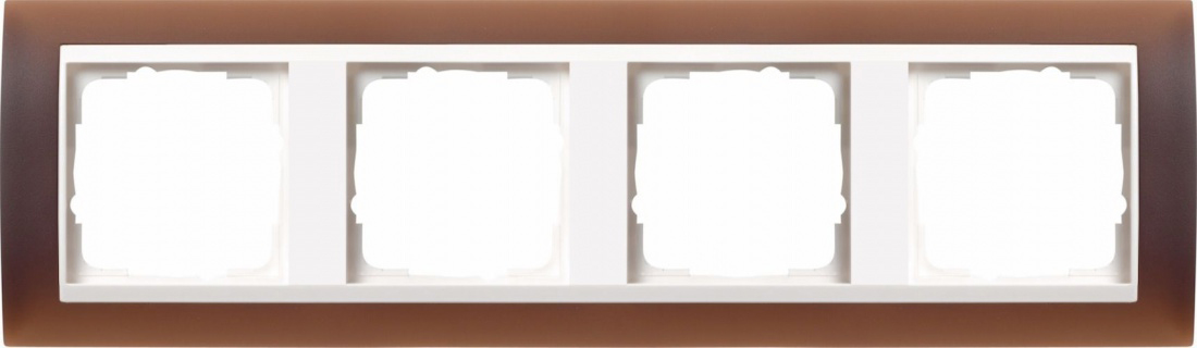 Рамка четверная Gira Event Opaque матово-коричневый/бел. Глянец 0214331 - цена и фото в Минске