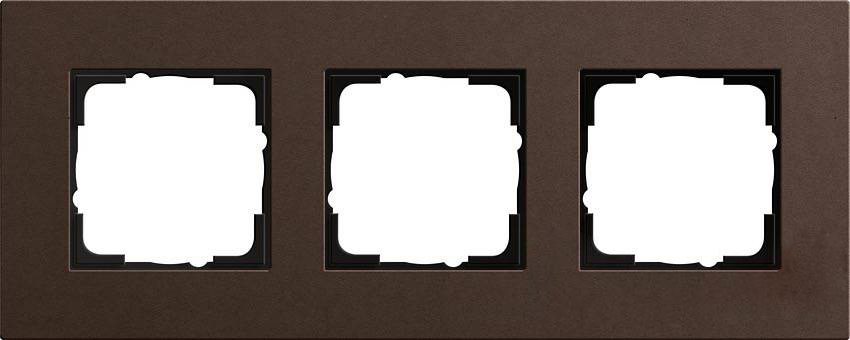 Рамка трехместная Gira Linoleum-Multiplex, коричневый 0213223 - цена и фото в Минске