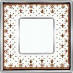 Рамка одинарная Fede Vintage Porcelain коричневая лилия-светлый хром FD01341MACB - цена и фото в Минске