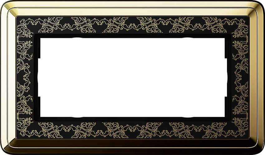 Рамка без перегородки ClassiX Art Латунь / Вставка Черная. 2 мест - цена и фото в Минске