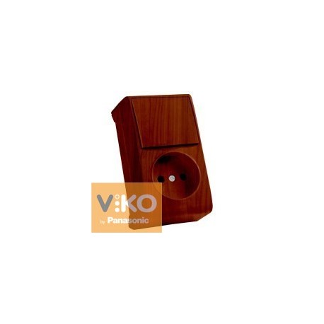 Комбинация розетки и выключателя одноклавишный. махагон (вертикальная) ViKO Vera 90682286 - цена и фото в Минске