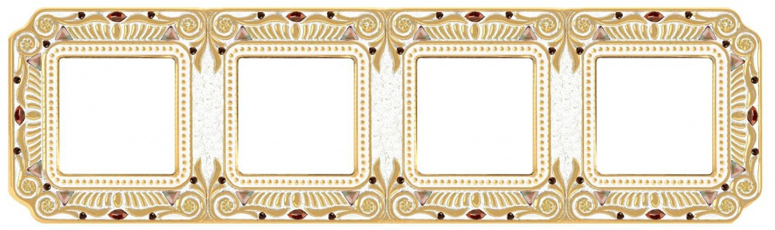 Рамка четверная Fede Palace gold white patine FD01364OPCL - цена и фото в Минске