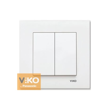 Выключатель двухклавишный.белый ViKO Karre 90960002 - цена и фото в Минске