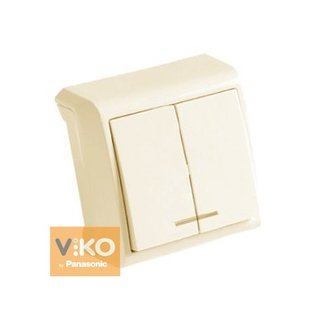 Выключатель двухклавишный. крем с подсветкой ViKO Vera 90681250 - цена и фото в Минске