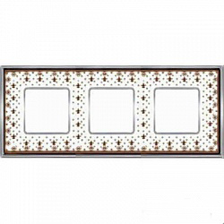 Рамка тройная Fede Vintage Porcelain коричневая лилия-светлый хром FD01343MACB - цена и фото в Минске