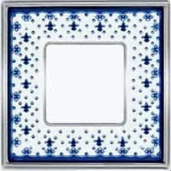 Рамка одинарная Fede Vintage Porcelain голубая лилия-светлый хром FD01341AZCB - цена и фото в Минске