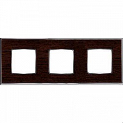 Рамка тройная Fede Vintage Wood венге-светлый хром FD01313WCB - цена и фото в Минске