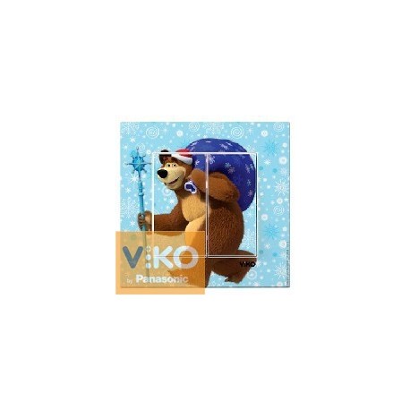 Выключатель двухклавишный. Viko Karre Kids Медведь с Подарками 90962744 - цена и фото в Минске