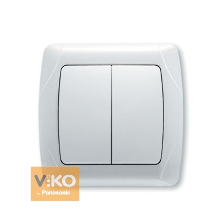 Выключатель двухклавишный.белый ViKO Carmen 90561002 - цена и фото в Минске