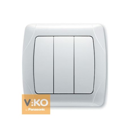 Выключатель трехклавишный.белый ViKO Carmen 90561068 - цена и фото в Минске