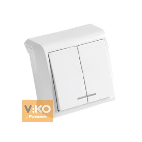 Выключатель двухклавишный. белый с подсветкой ViKO Vera 90681050 - цена и фото в Минске