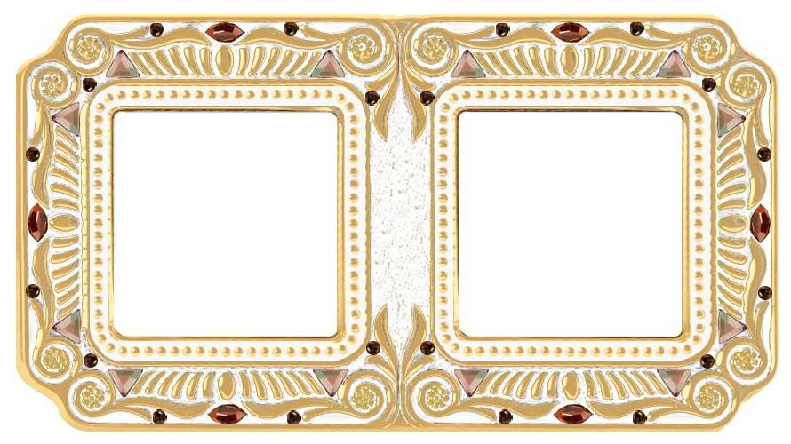 Рамка двойная Fede Palace gold white patine FD01362OPCL - цена и фото в Минске
